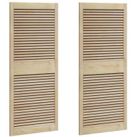 Produktbild för Skåpdörr 2 pcs Naturfärg 140,5 x 2,1 x 59,5 cm Massiv furu