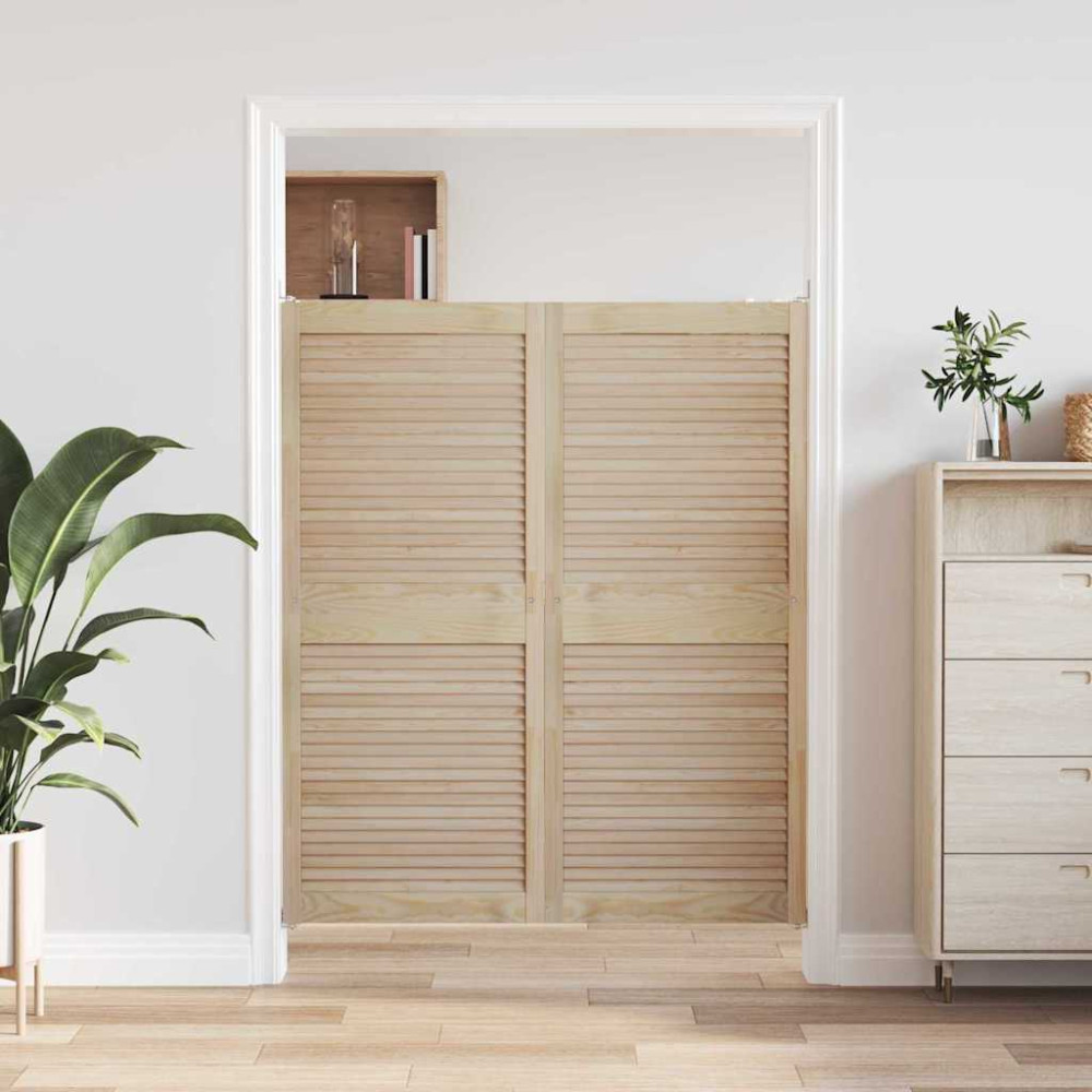 Produktbild för Skåpdörr 2 pcs Naturfärg 140,5 x 2,1 x 59,5 cm Massiv furu