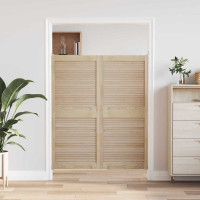 Produktbild för Skåpdörr 2 pcs Naturfärg 140,5 x 2,1 x 59,5 cm Massiv furu