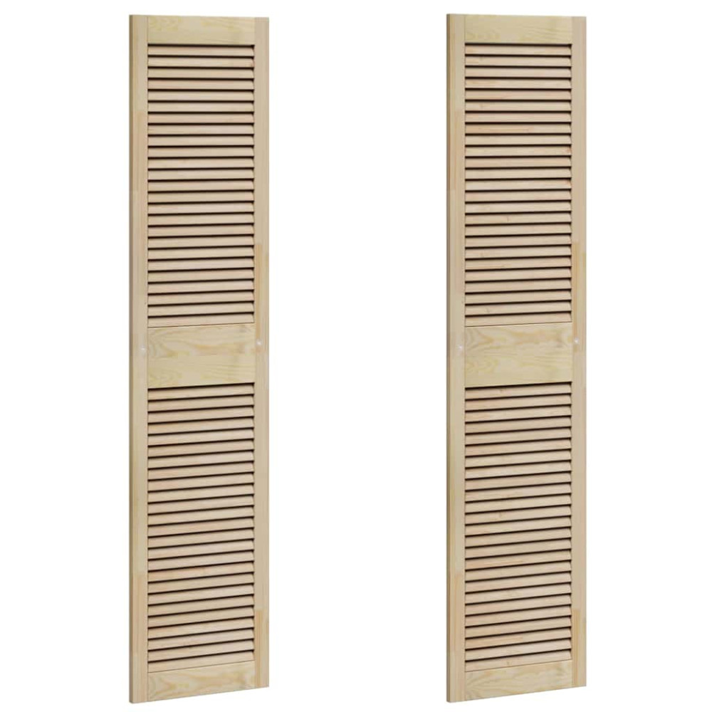 Produktbild för Skåpdörr 2 pcs Naturfärg 170 x 2,1 x 39,5 cm Massiv furu