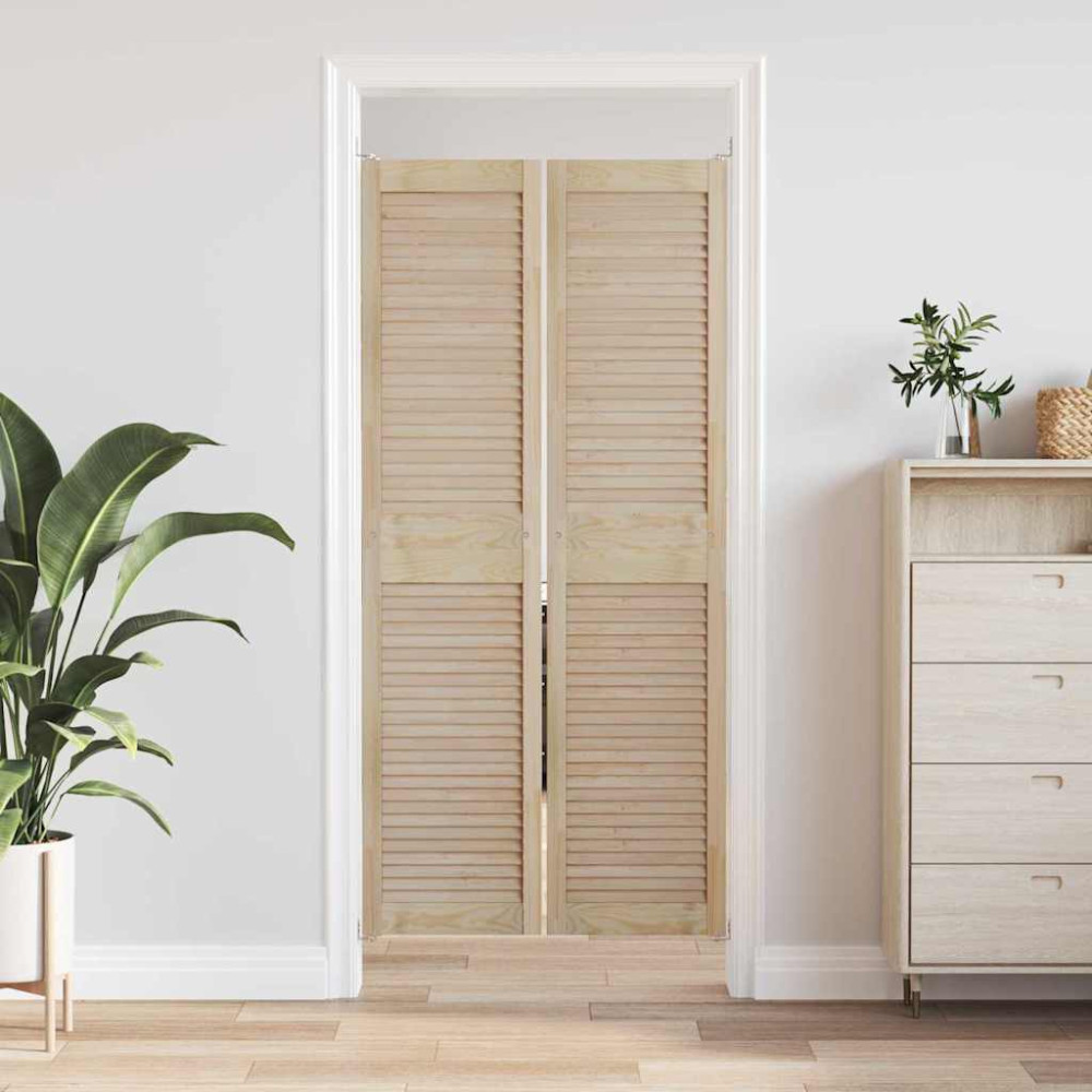 Produktbild för Skåpdörr 2 pcs Naturfärg 170 x 2,1 x 39,5 cm Massiv furu