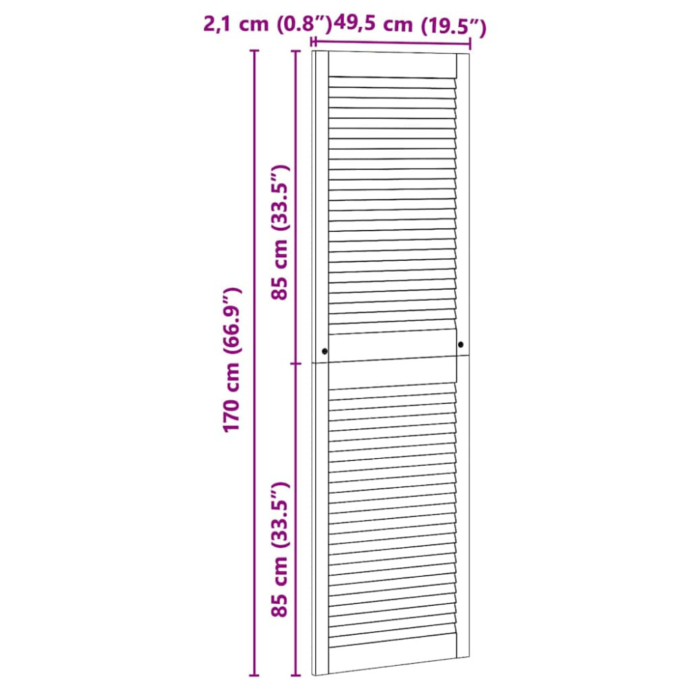 Produktbild för Skåpdörr med dörr Naturfärg 170 x 2,1 x 49,5 cm Massiv furu