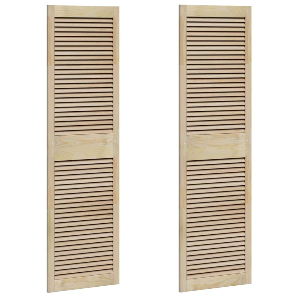 Produktbild för Skåpdörr 2 pcs Naturfärg 170 x 2,1 x 49,5 cm Massiv furu
