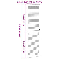 Produktbild för Skåpdörr 2 pcs Naturfärg 170 x 2,1 x 49,5 cm Massiv furu