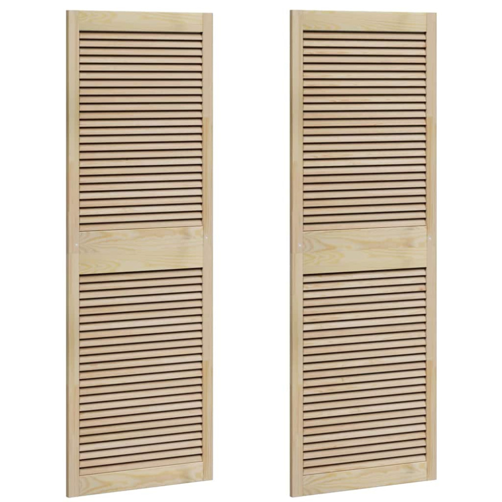 Produktbild för Skåpdörr 2 pcs Naturfärg 170 x 2,1 x 59,5 cm Massiv furu