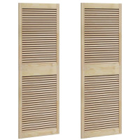 Produktbild för Skåpdörr 2 pcs Naturfärg 170 x 2,1 x 59,5 cm Massiv furu