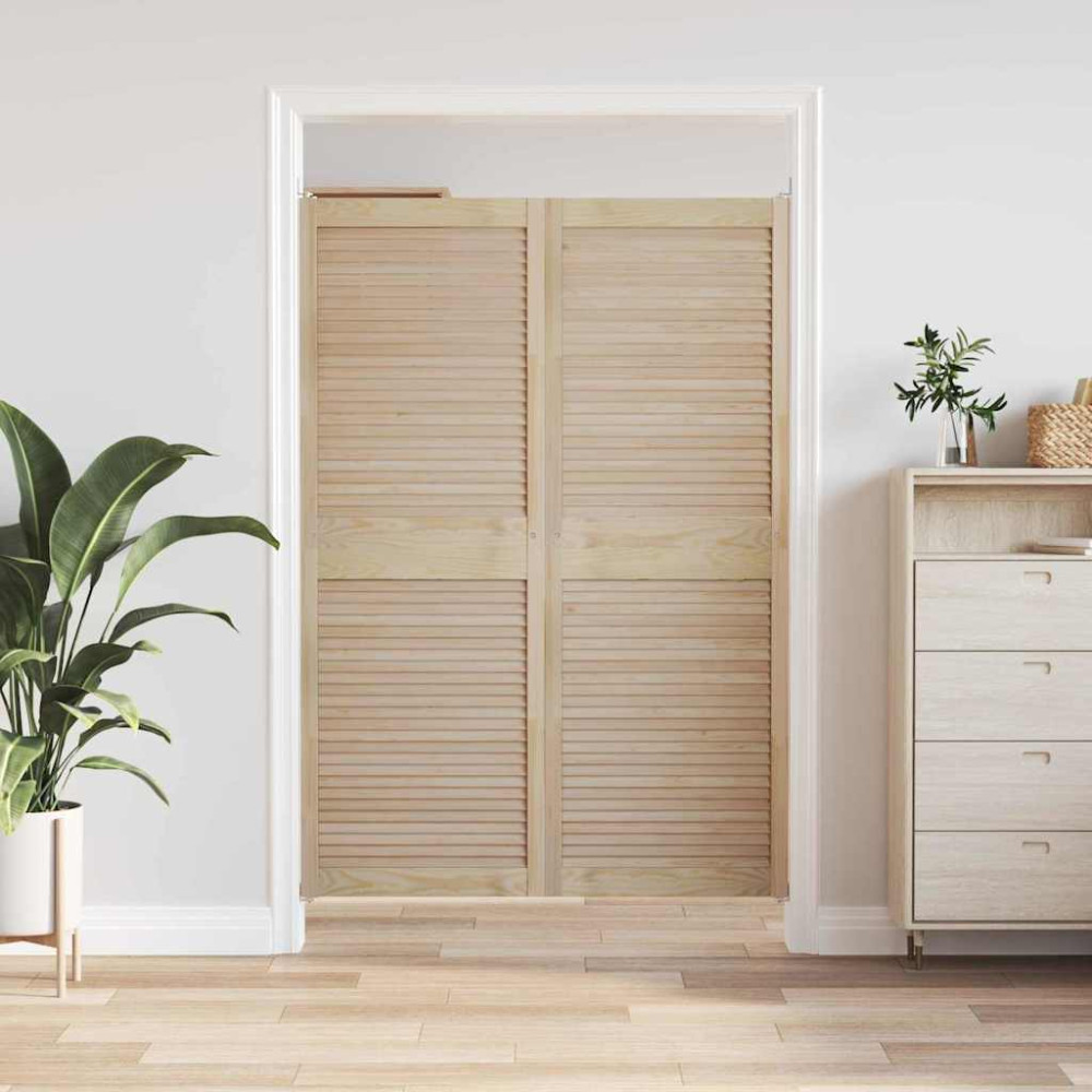 Produktbild för Skåpdörr 2 pcs Naturfärg 170 x 2,1 x 59,5 cm Massiv furu