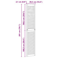 Produktbild för Skåpdörr med dörr Naturfärg 201 x 2,1 x 39,5 cm Massiv furu