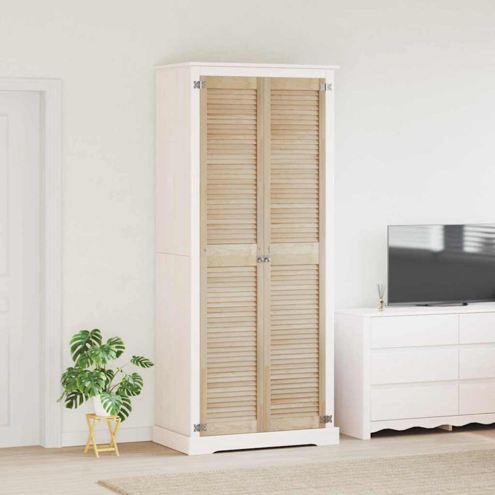 Produktbild för Skåpdörr 2 pcs Naturfärg 201 x 2,1 x 39,5 cm Massiv furu