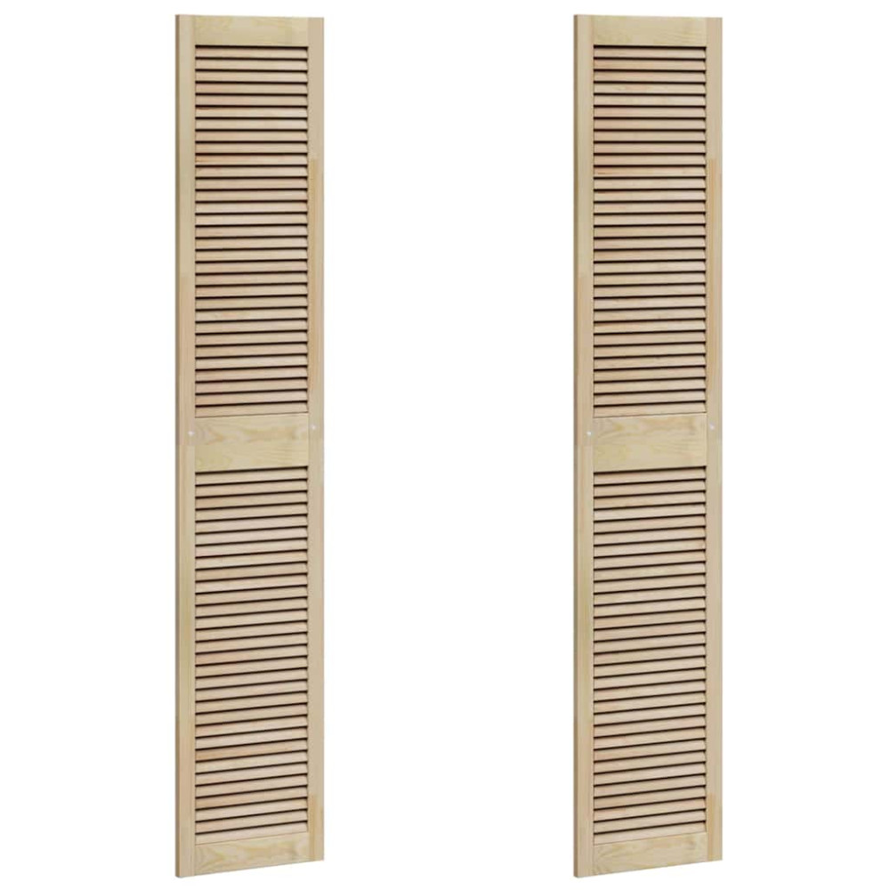 Produktbild för Skåpdörr 2 pcs Naturfärg 201 x 2,1 x 39,5 cm Massiv furu