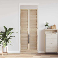 Produktbild för Skåpdörr 2 pcs Naturfärg 201 x 2,1 x 39,5 cm Massiv furu