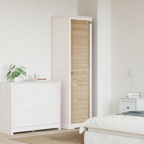 vidaXL Skåpdörr med dörr Naturfärg 201 x 2,1 x 49,5 cm Massiv furu