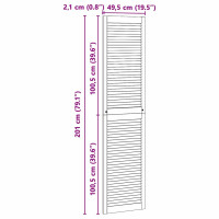 Produktbild för Skåpdörr med dörr Naturfärg 201 x 2,1 x 49,5 cm Massiv furu