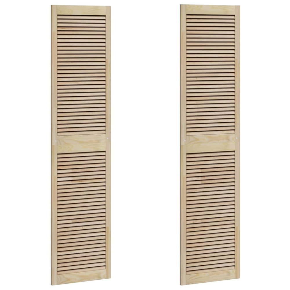 Produktbild för Skåpdörr 2 pcs Naturfärg 201 x 2,1 x 49,5 cm Massiv furu