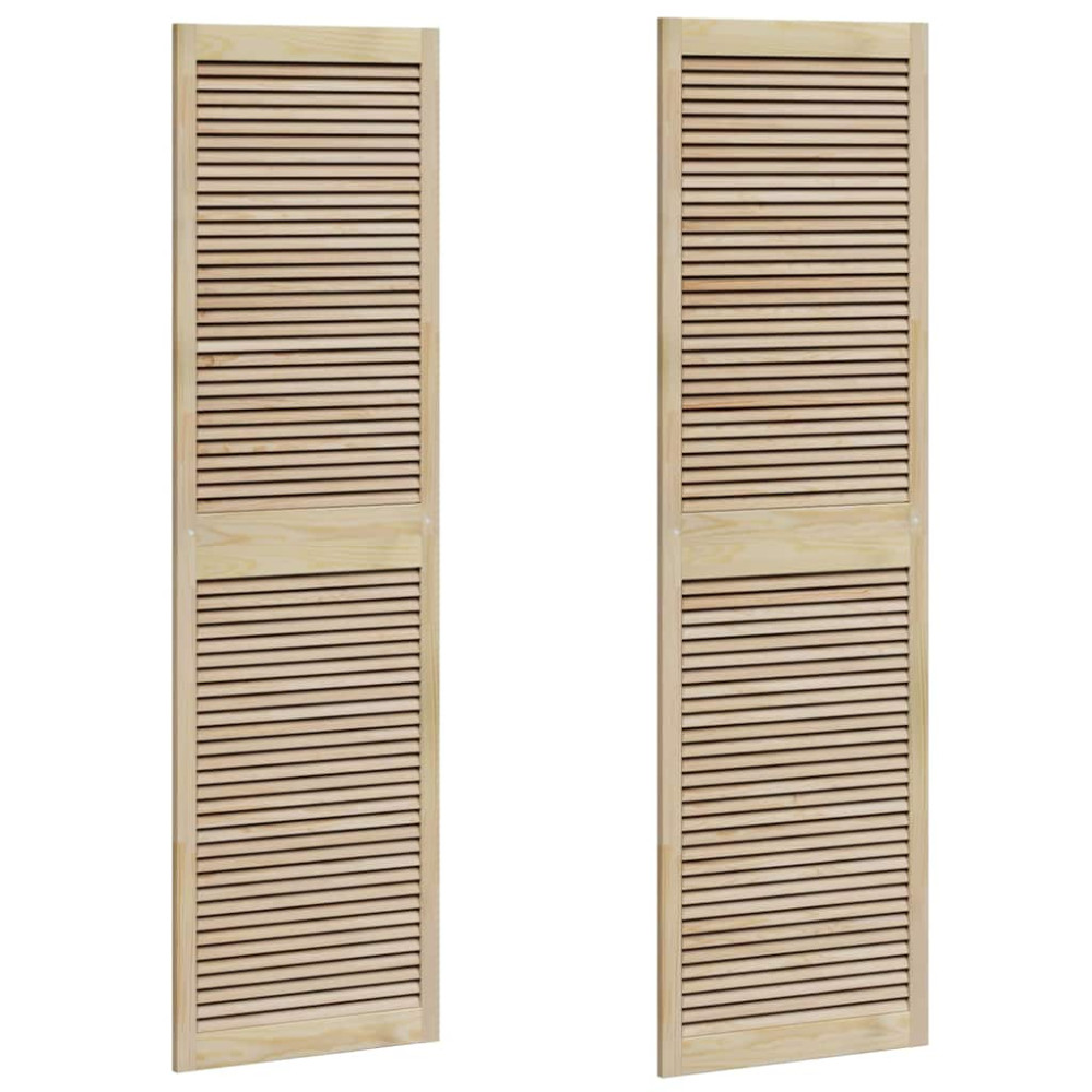 Produktbild för Skåpdörr 2 pcs Naturfärg 201 x 2,1 x 59,5 cm Massiv furu