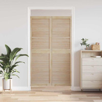 Produktbild för Skåpdörr 2 pcs Naturfärg 201 x 2,1 x 59,5 cm Massiv furu