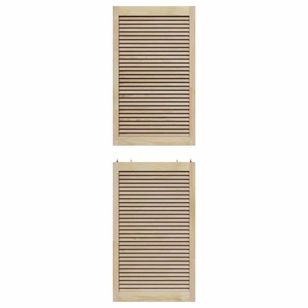 Produktbild för Skåpdörr 2 pcs Naturfärg 201 x 2,1 x 59,5 cm Massiv furu