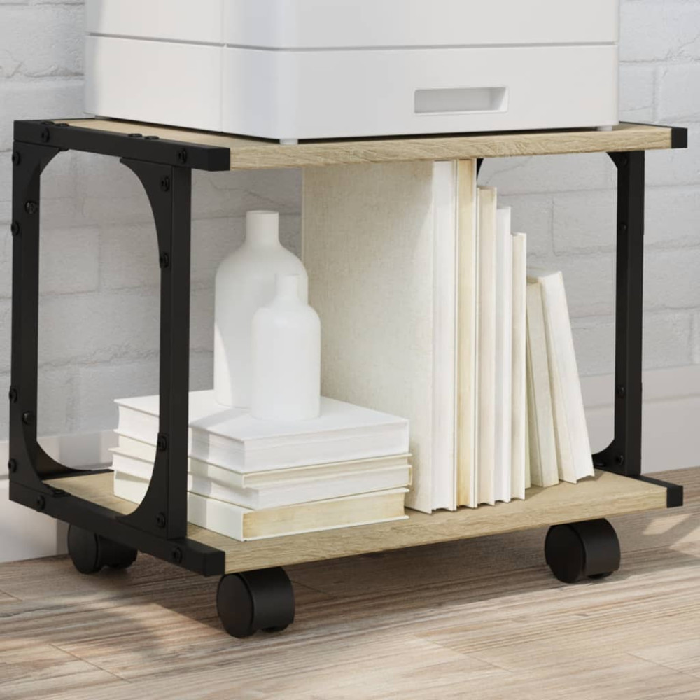 Produktbild för Skrivarställ 2 hyllor sonoma-ek 41x28x33,5 cm konstruerat trä
