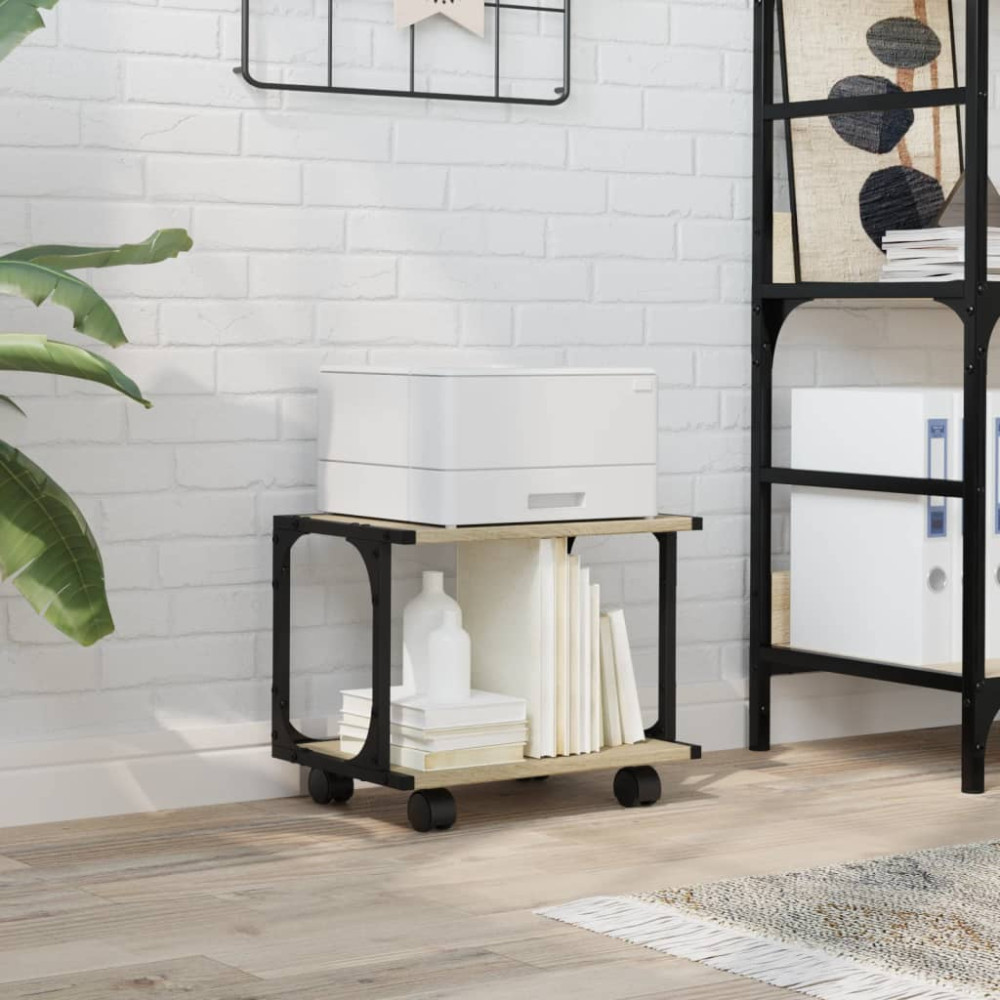 Produktbild för Skrivarställ 2 hyllor sonoma-ek 41x28x33,5 cm konstruerat trä