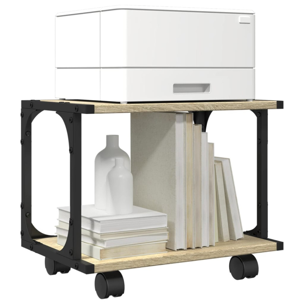 Produktbild för Skrivarställ 2 hyllor sonoma-ek 41x28x33,5 cm konstruerat trä