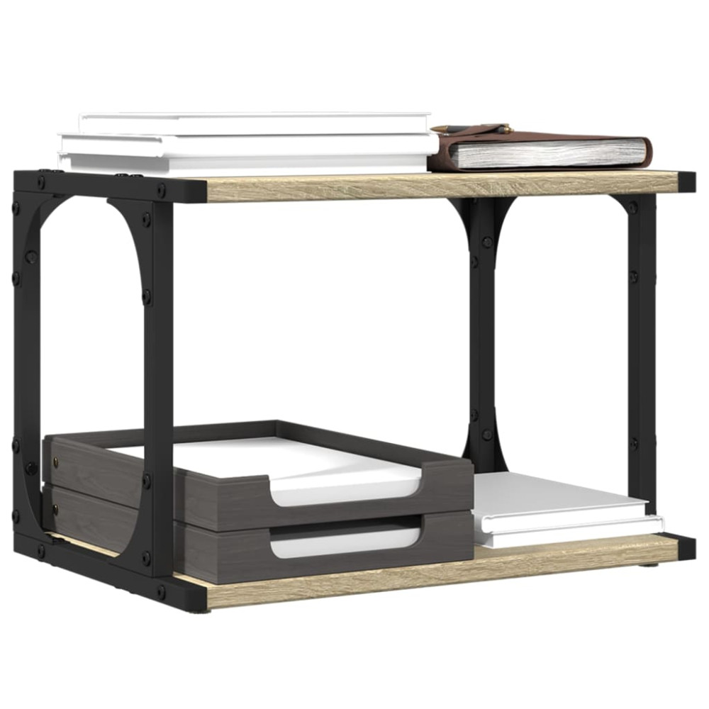 Produktbild för Skrivarställ 2 hyllor sonoma-ek 41x28x33,5 cm konstruerat trä