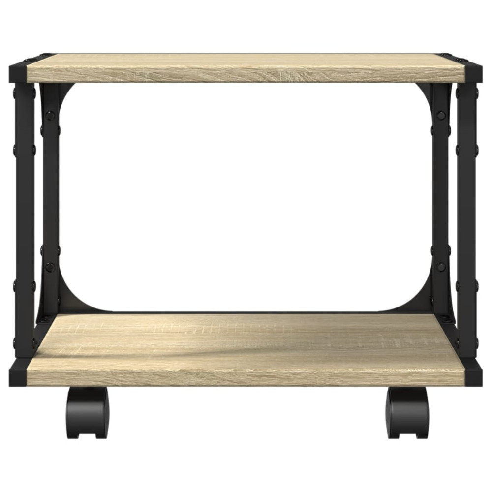 Produktbild för Skrivarställ 2 hyllor sonoma-ek 41x28x33,5 cm konstruerat trä