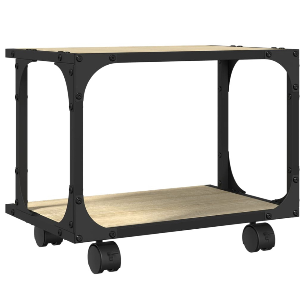 Produktbild för Skrivarställ 2 hyllor sonoma-ek 41x28x33,5 cm konstruerat trä