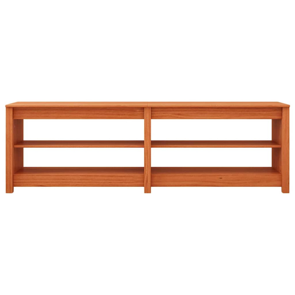 Produktbild för Skobänk med hylla med lagring Vaxbrun 160 x 36,5 x 50 cm