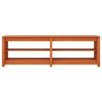 Produktbild för Skobänk med hylla med lagring Vaxbrun 160 x 36,5 x 50 cm