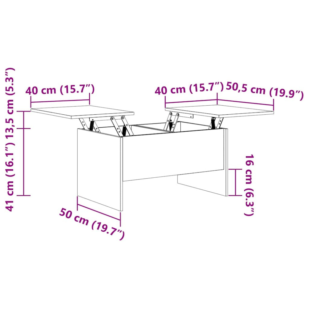 Produktbild för Kaffeebord Artisan Ek 102 x 50,5 x 46,5 cm Konstruerat trä