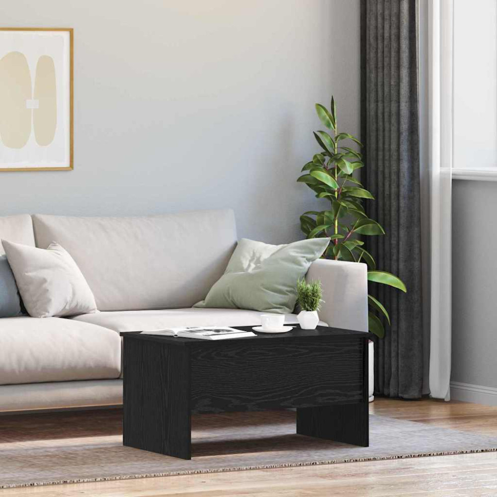 Produktbild för Kaffeebord Svart Ek 102 x 50,5 x 46,5 cm Konstruerat trä