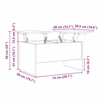 Produktbild för Kaffeebord Svart Ek 102 x 50,5 x 46,5 cm Konstruerat trä