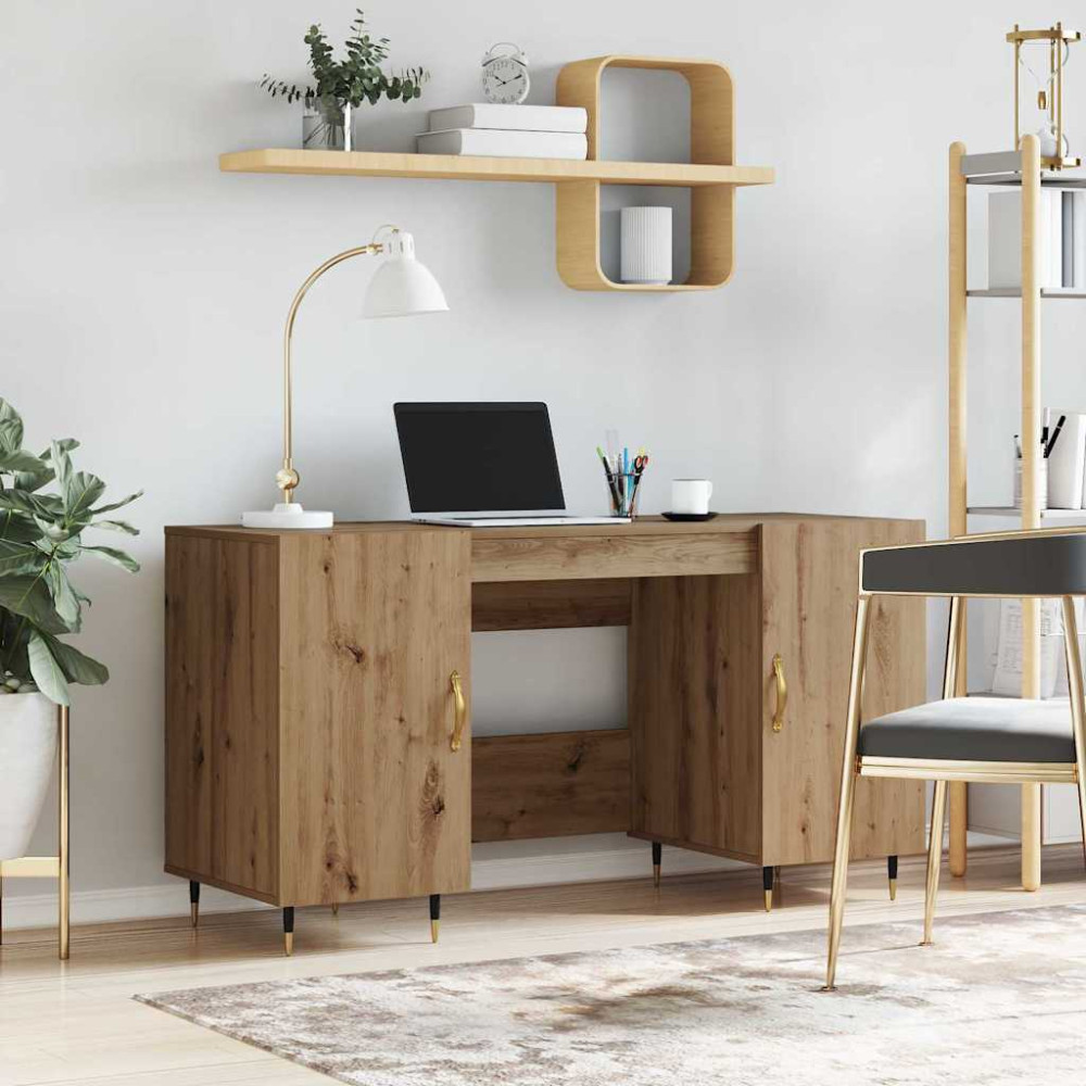 Produktbild för Skrivbord med hylla artisan ek 140 x 50 x 75 cm Konstruerat trä