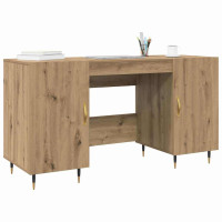 Produktbild för Skrivbord med hylla artisan ek 140 x 50 x 75 cm Konstruerat trä