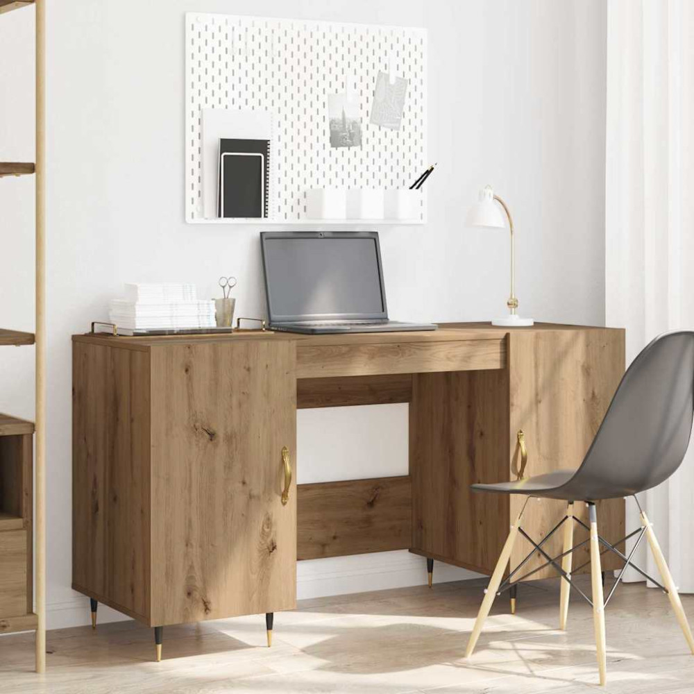 Produktbild för Skrivbord med hylla artisan ek 140 x 50 x 75 cm Konstruerat trä
