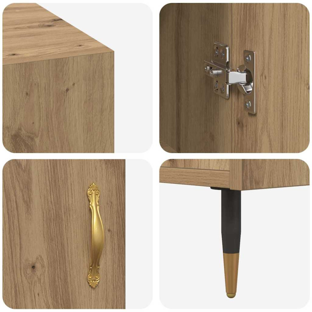 Produktbild för Skrivbord med hylla artisan ek 140 x 50 x 75 cm Konstruerat trä