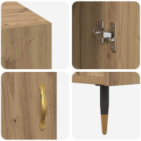 Produktbild för Skrivbord med hylla artisan ek 140 x 50 x 75 cm Konstruerat trä