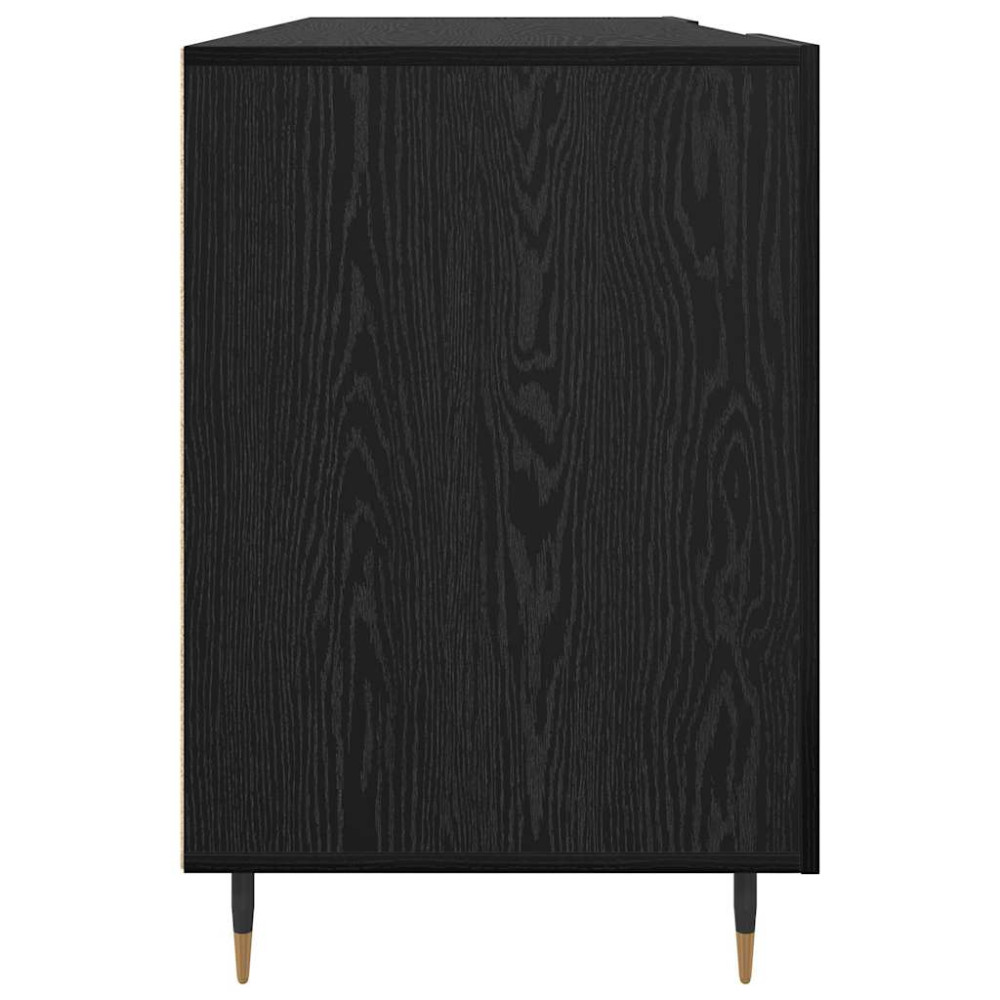 Produktbild för Skrivbord med hylla Svart ek 140 x 50 x 75 cm Konstruerat trä