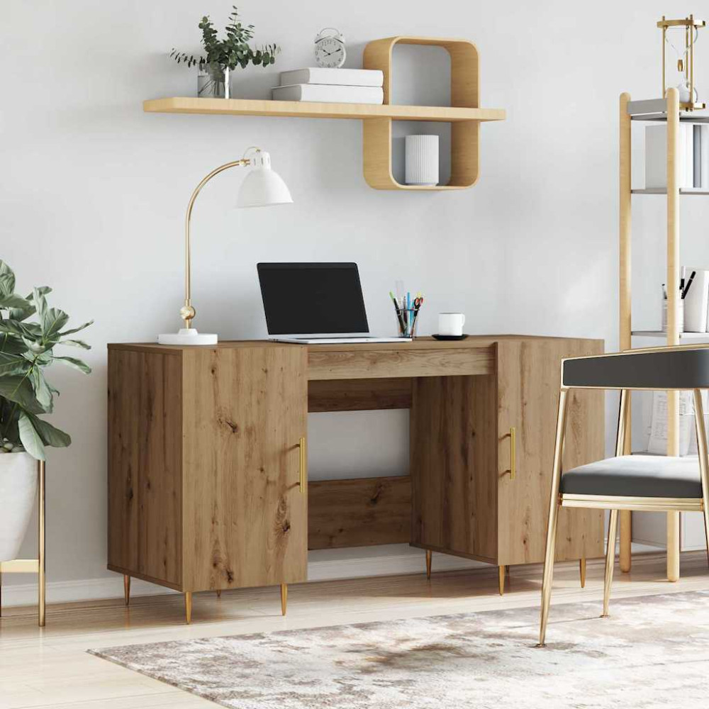 Produktbild för Skrivbord med hylla artisan ek 140 x 50 x 75 cm Konstruerat trä