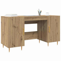 Produktbild för Skrivbord med hylla artisan ek 140 x 50 x 75 cm Konstruerat trä