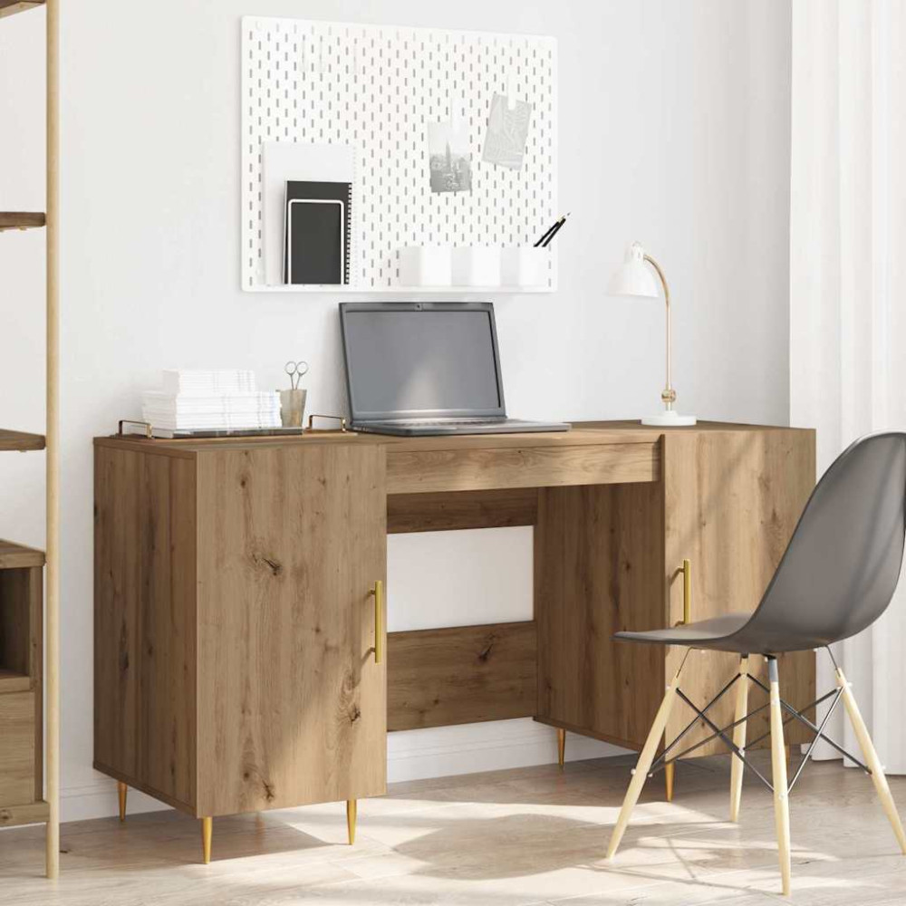 Produktbild för Skrivbord med hylla artisan ek 140 x 50 x 75 cm Konstruerat trä