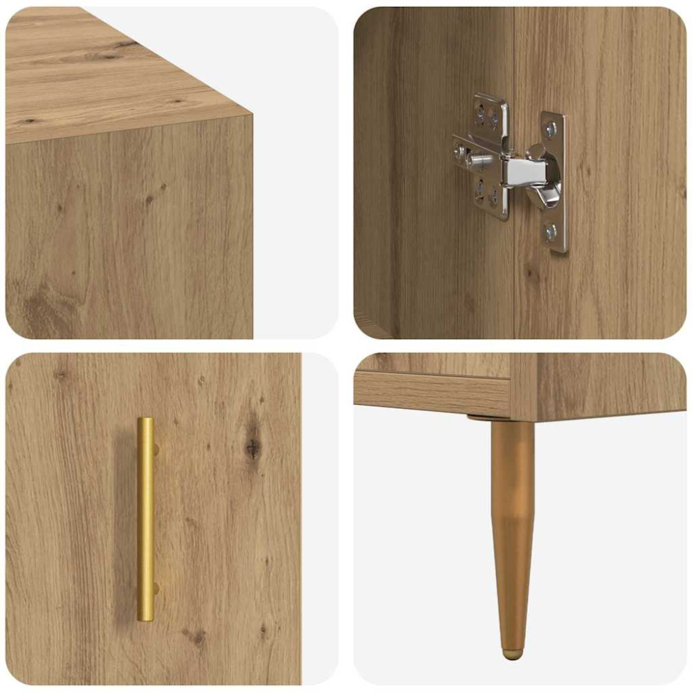 Produktbild för Skrivbord med hylla artisan ek 140 x 50 x 75 cm Konstruerat trä