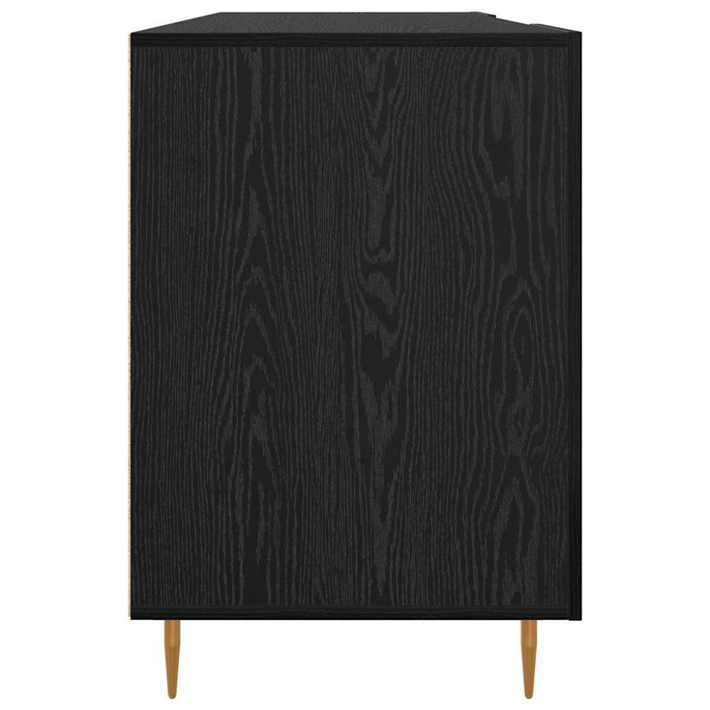 Produktbild för Skrivbord med hylla Svart ek 140 x 50 x 75 cm Konstruerat trä