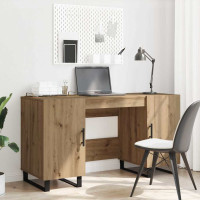 Produktbild för Skrivbord med hylla artisan ek 140 x 50 x 75 cm Konstruerat trä