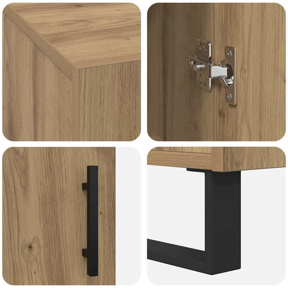 Produktbild för Skrivbord med hylla artisan ek 140 x 50 x 75 cm Konstruerat trä