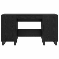 Produktbild för Skrivbord med hylla Svart ek 140 x 50 x 75 cm Konstruerat trä