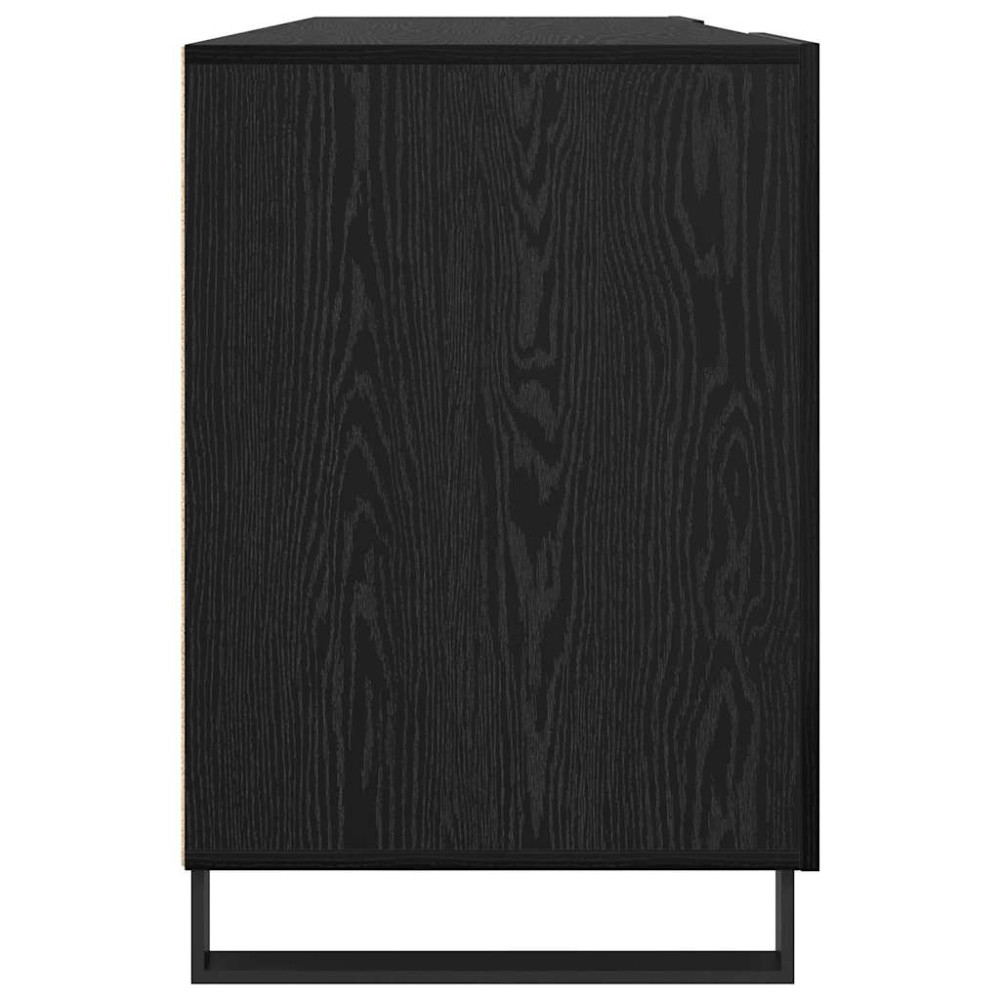 Produktbild för Skrivbord med hylla Svart ek 140 x 50 x 75 cm Konstruerat trä