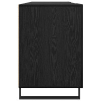 Produktbild för Skrivbord med hylla Svart ek 140 x 50 x 75 cm Konstruerat trä