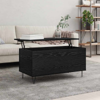 Produktbild för Kaffeebord Svart ek 90 x 44.5 x 45 cm Konstruerat trä