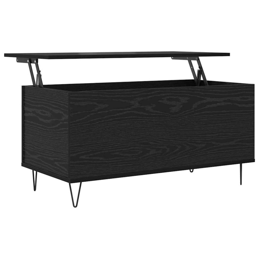 Produktbild för Kaffeebord Svart ek 90 x 44.5 x 45 cm Konstruerat trä